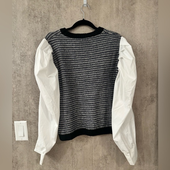 NASTY GAL Poplin Puff Sleeve Sweater - Picture 3 of 4